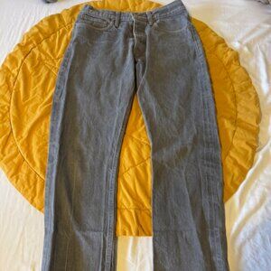 Gustin Men’s Straight Fit Raw Denim Jeans | Size 32 | Gray